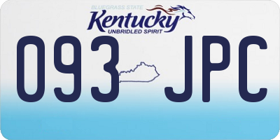KY license plate 093JPC