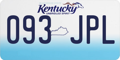 KY license plate 093JPL