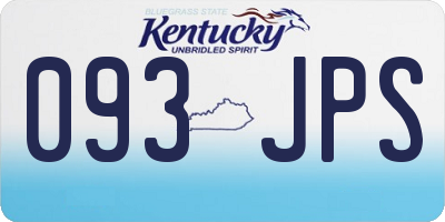 KY license plate 093JPS