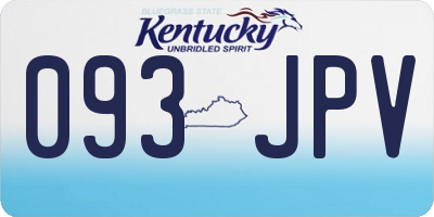 KY license plate 093JPV