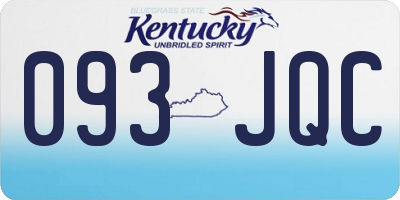 KY license plate 093JQC