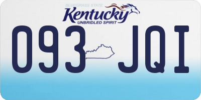 KY license plate 093JQI