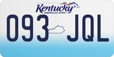 KY license plate 093JQL