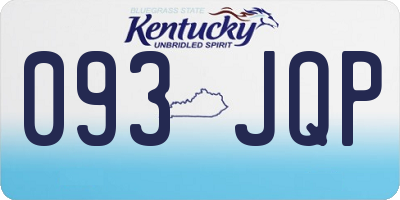 KY license plate 093JQP