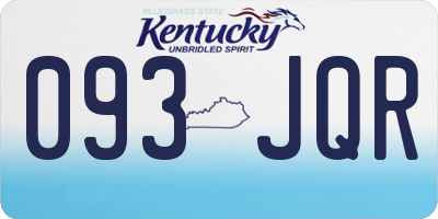 KY license plate 093JQR