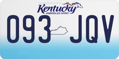 KY license plate 093JQV