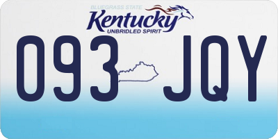 KY license plate 093JQY