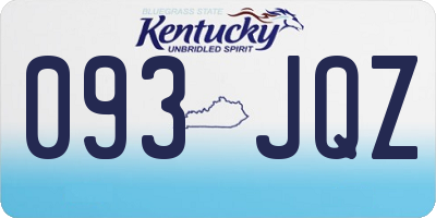 KY license plate 093JQZ