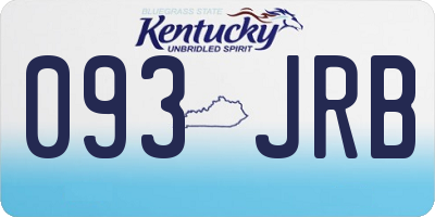 KY license plate 093JRB