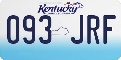 KY license plate 093JRF