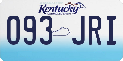 KY license plate 093JRI