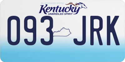 KY license plate 093JRK