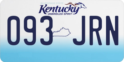 KY license plate 093JRN