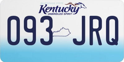 KY license plate 093JRQ