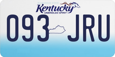KY license plate 093JRU