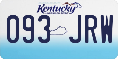 KY license plate 093JRW