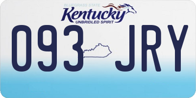 KY license plate 093JRY