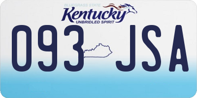 KY license plate 093JSA