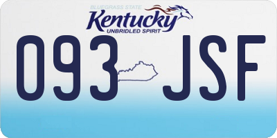 KY license plate 093JSF