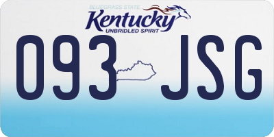 KY license plate 093JSG