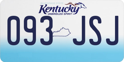 KY license plate 093JSJ