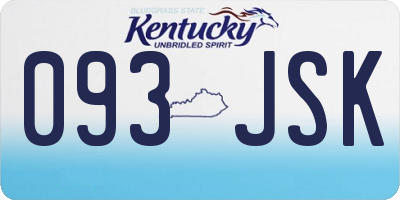 KY license plate 093JSK