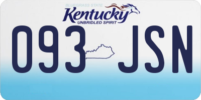 KY license plate 093JSN