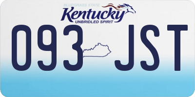 KY license plate 093JST