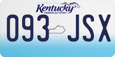 KY license plate 093JSX
