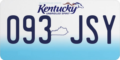 KY license plate 093JSY