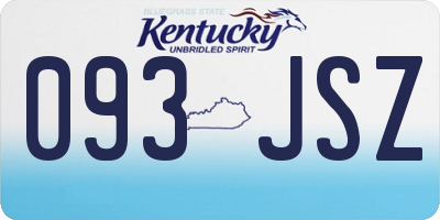 KY license plate 093JSZ