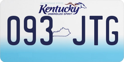 KY license plate 093JTG