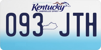 KY license plate 093JTH