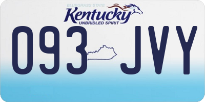 KY license plate 093JVY