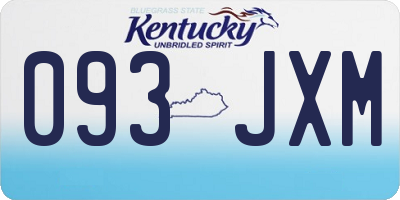 KY license plate 093JXM