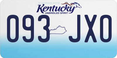 KY license plate 093JXO