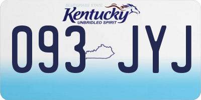 KY license plate 093JYJ