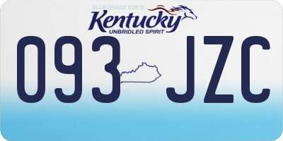 KY license plate 093JZC