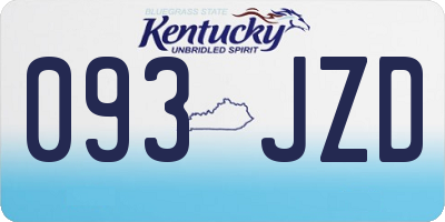 KY license plate 093JZD