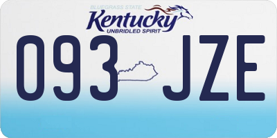 KY license plate 093JZE