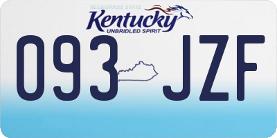 KY license plate 093JZF