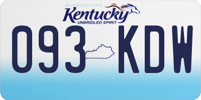KY license plate 093KDW