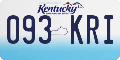 KY license plate 093KRI