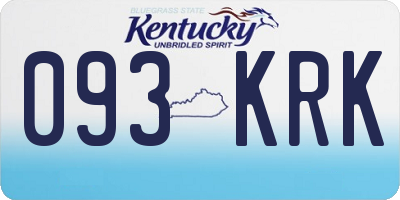KY license plate 093KRK
