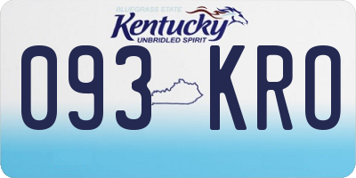 KY license plate 093KRO