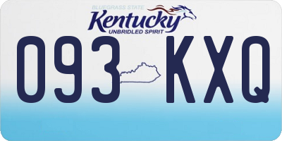 KY license plate 093KXQ