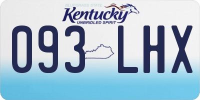 KY license plate 093LHX