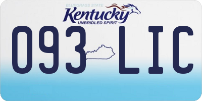 KY license plate 093LIC