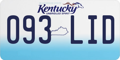 KY license plate 093LID