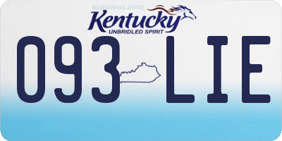 KY license plate 093LIE